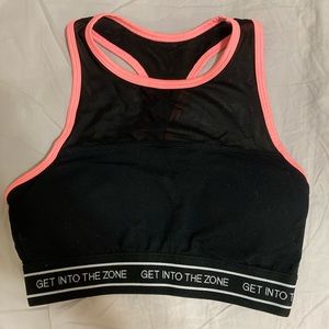XS Forever21 Black and Pink Sports Bra